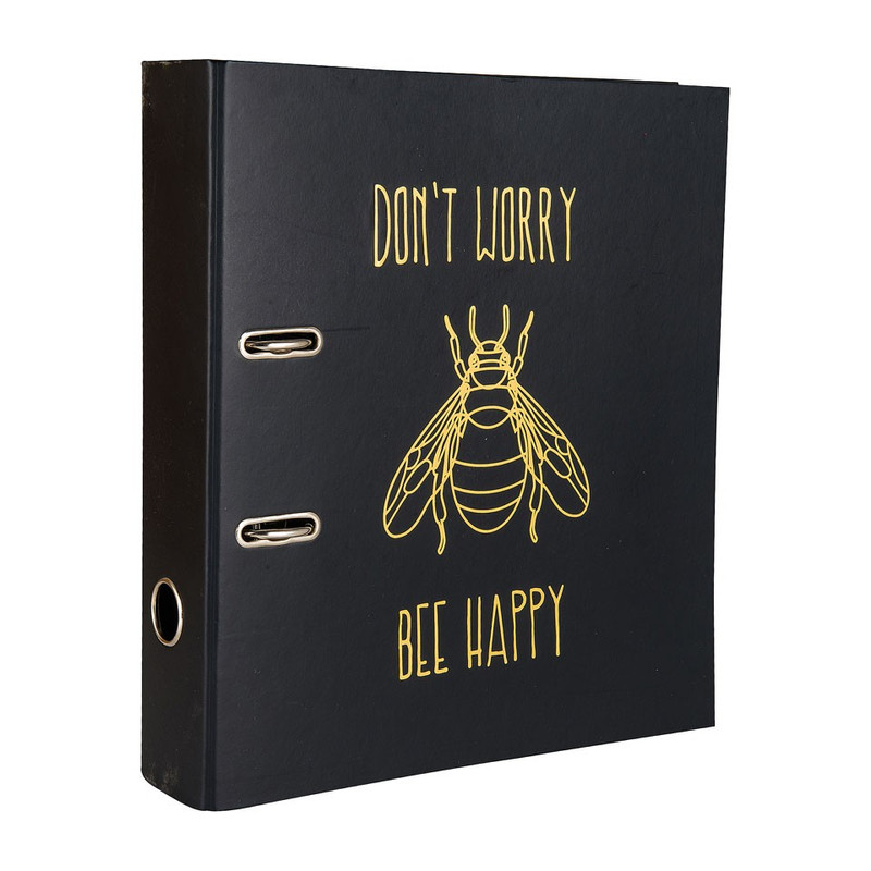 Ordner Don't Worry Bee Happy - zwart - 31,5x28x7 cm