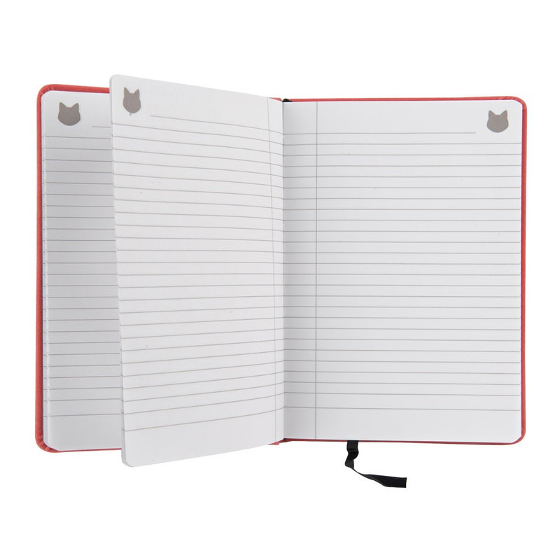 Notitieboekje velvet oogjes -  21 x 15 cm - roze