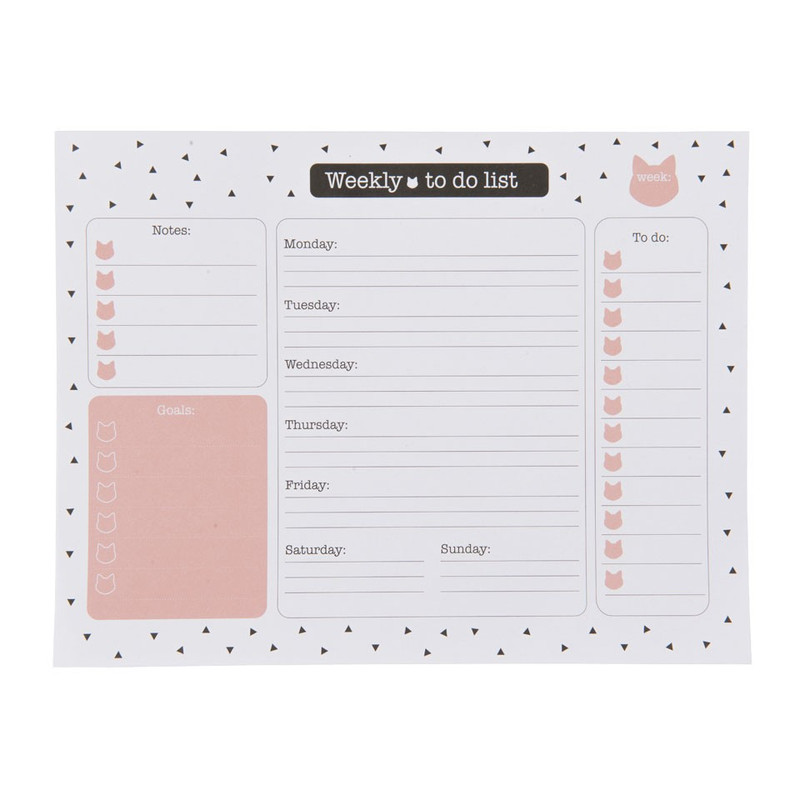 Weekplanner - cat - 18 x 23 cm