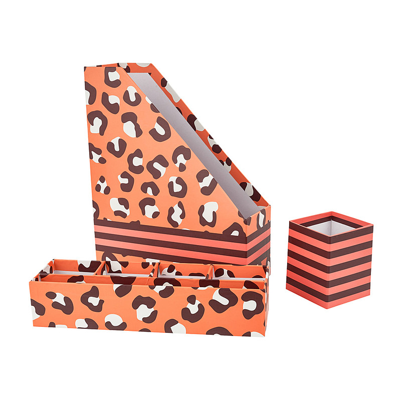 serie Weigeren Verbonden Stationery leopard streep - set van 3 | Xenos