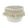 Mand met franjes - naturel - ø24x17 cm
