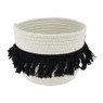 Mand met franjes - zwarte rand - ø24x17 cm 
