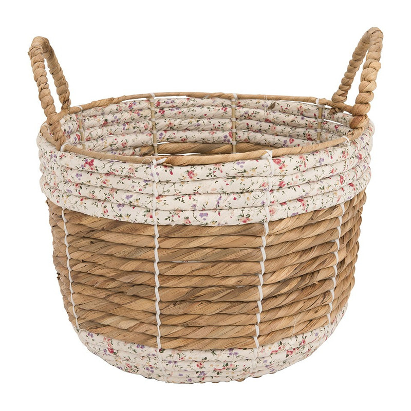 Mand rond met bloemrand - 30x22