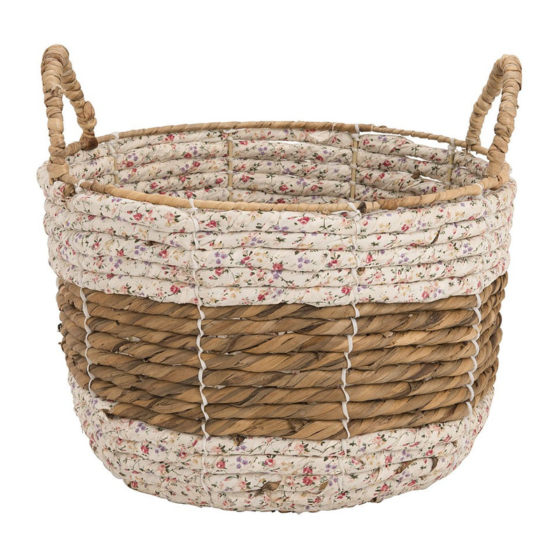 Mand rond met bloemrand - 35x24