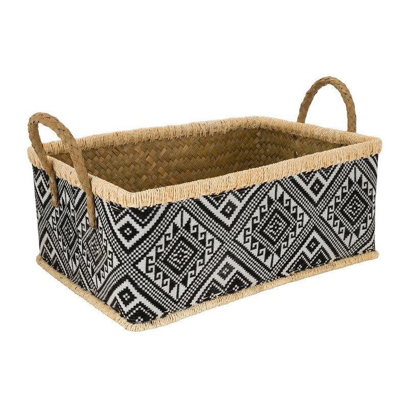 Lademand ruit - 28x41x17 cm - zwart/wit