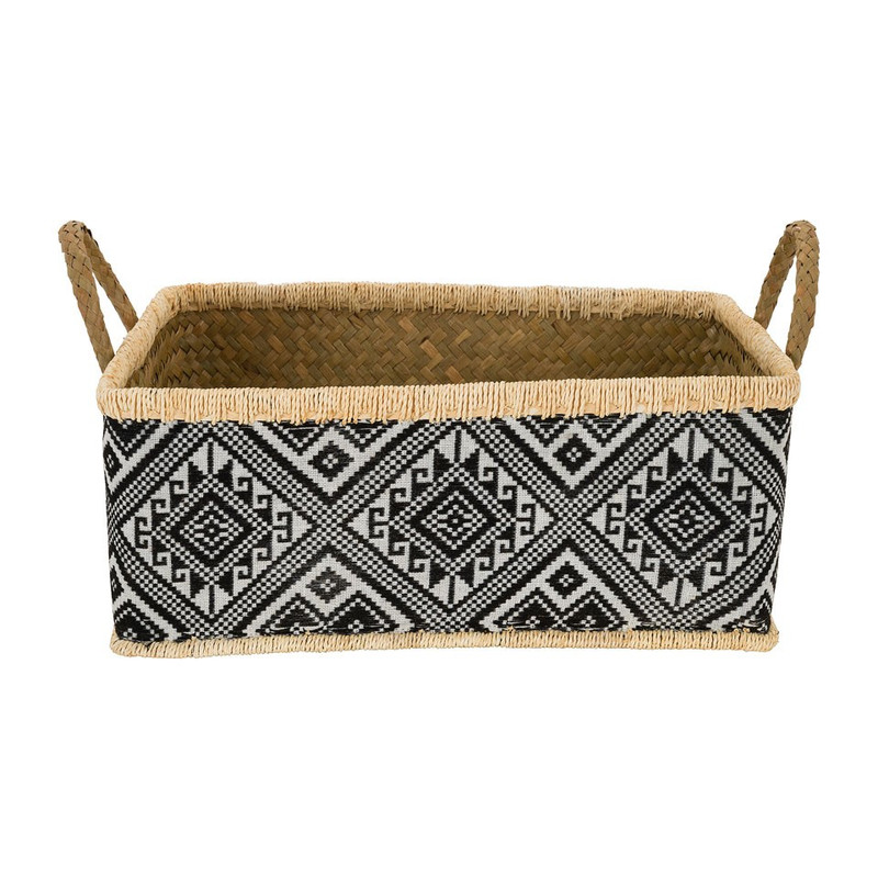 Lademand ruit - 28x41x17 cm - zwart/wit