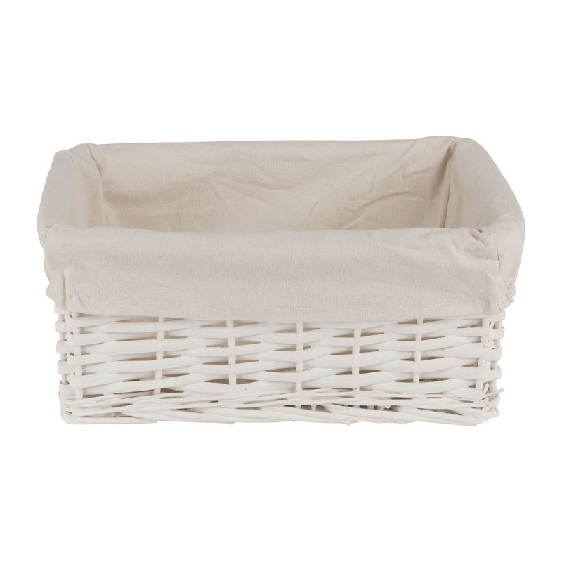 Lademand basic met voering - wit - 28x18x12 cm