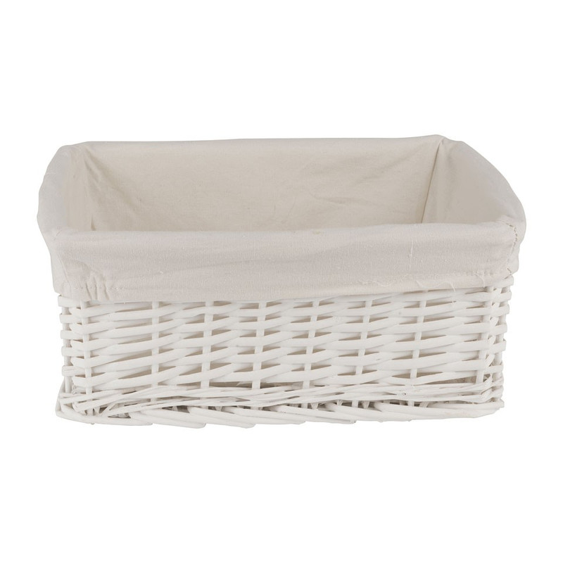 Lademand basic met voering - wit - 34x24x14 cm
