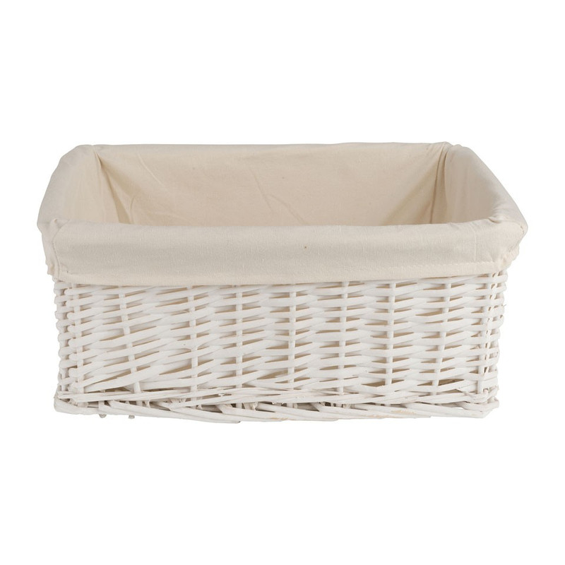 Lademand basic met voering - wit - 40x30x16 cm