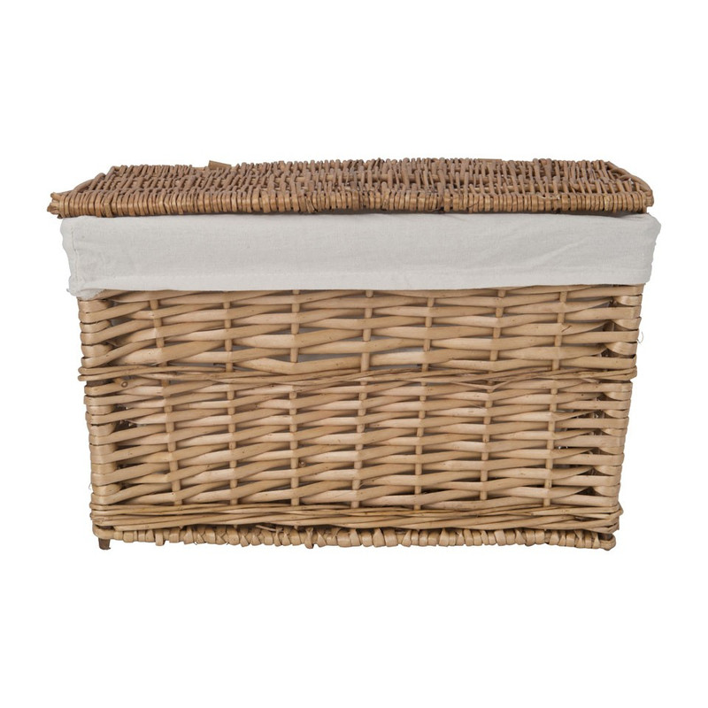 Wasmand met voering - 44x25x27 cm - lichtbruin