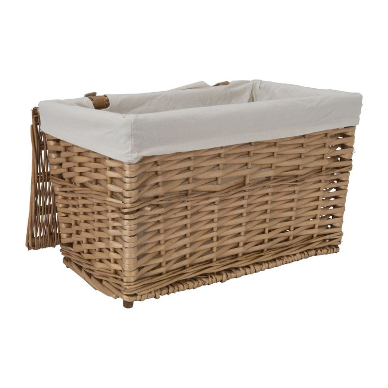 Wasmand met voering - 44x25x27 cm - lichtbruin
