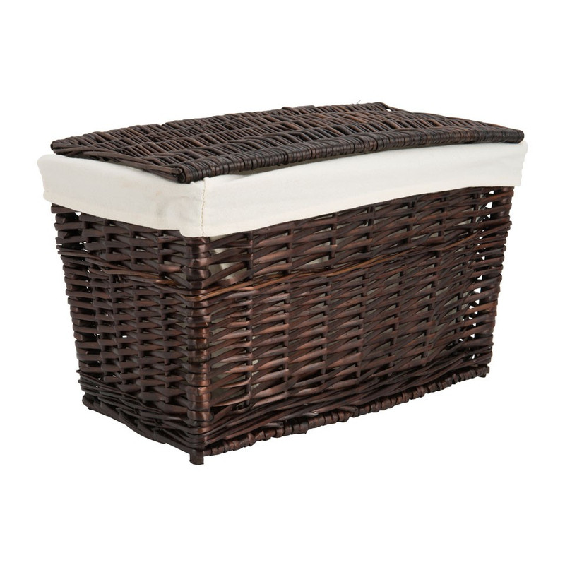 Wasmand met voering - 44x25x27 cm - donkerbruin
