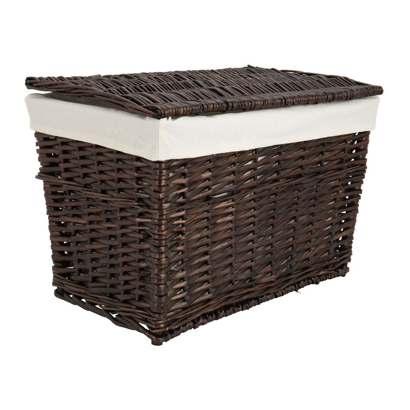 Wasmand met voering - 50x31x34 cm - donkerbruin