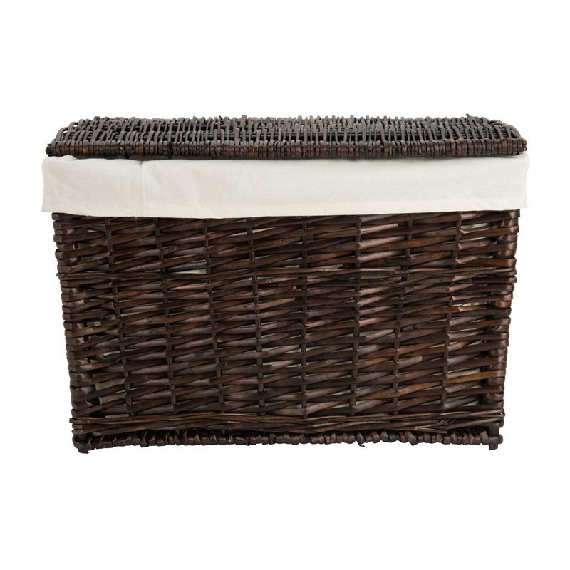Wasmand met voering - 50x31x34 cm - donkerbruin