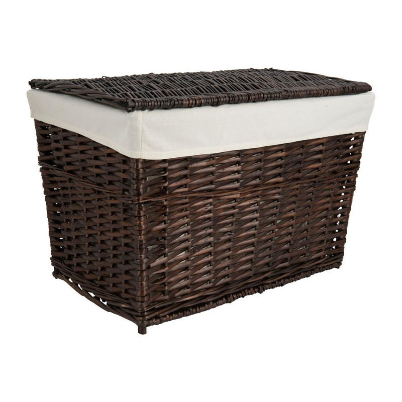 Wasmand met voering - 57x37x40 cm - donkerbruin