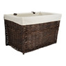 Wasmand met voering - 57x37x40 cm - donkerbruin