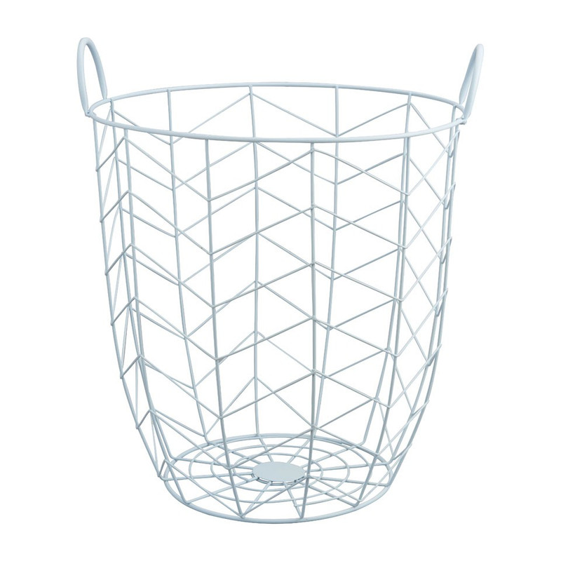 Opbergmand zigzag - blauw - 40x41 cm