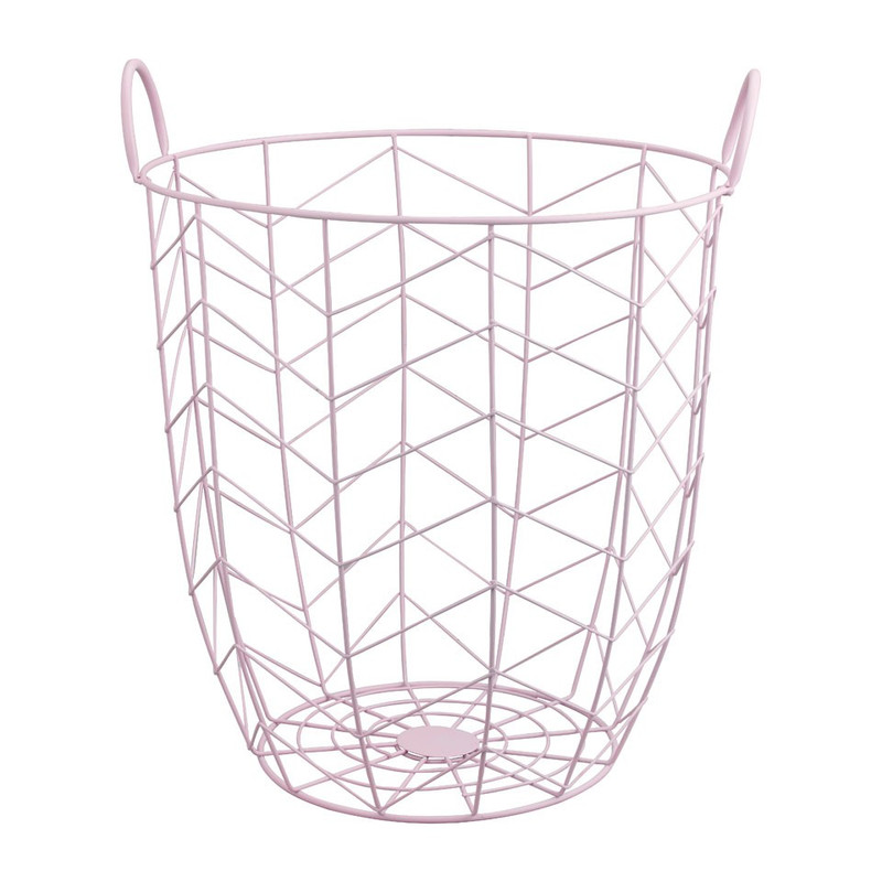 Opbergmand zigzag - roze - 40x41 cm
