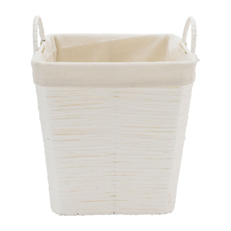 Wasmand Batavia met voering - wit - 30x30x32 cm