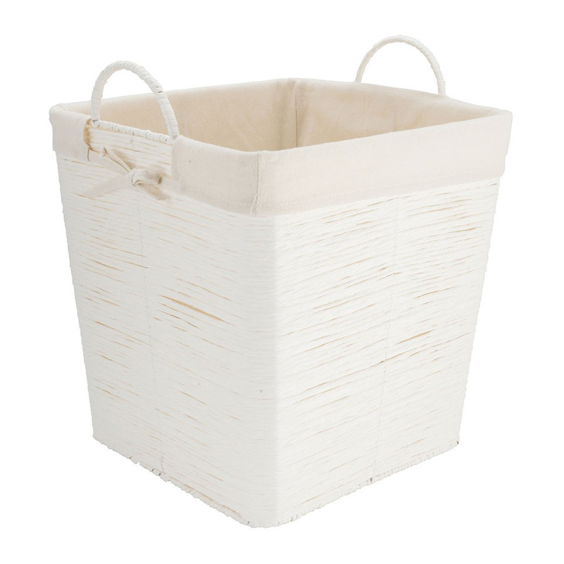 Wasmand Batavia met voering - wit - 35x35x36 cm