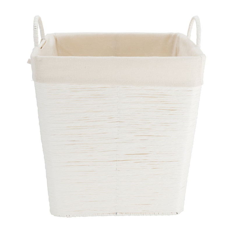 Wasmand Batavia met voering - wit - 35x35x36 cm