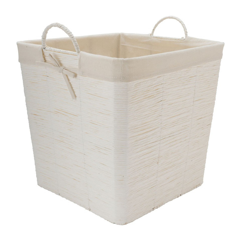 Wasmand Batavia met voering - wit - 40x40x40 cm