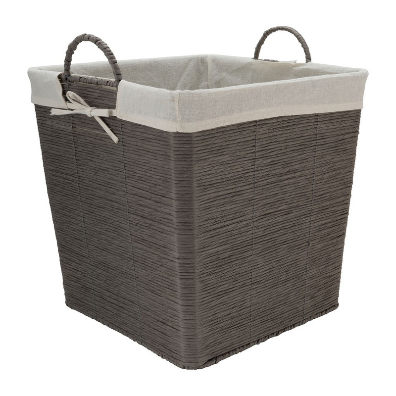 Wasmand Batavia met voering - grijs - 40x40x40 cm