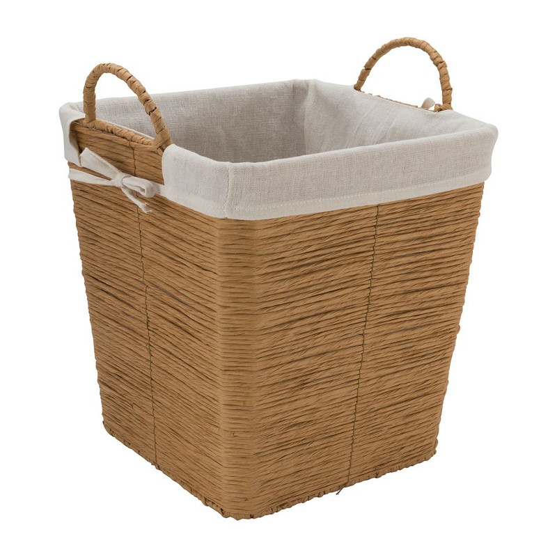 Wasmand Batavia met voering - lichtbruin - 30x30x32 cm