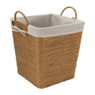 Wasmand Batavia met voering - lichtbruin - 30x30x32 cm