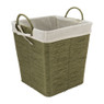 Wasmand Batavia met voering - groen - 30x30x32 cm