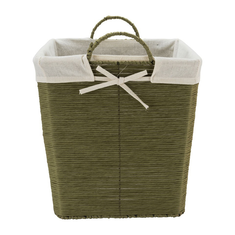 Wasmand Batavia met voering - groen - 35x35x36 cm