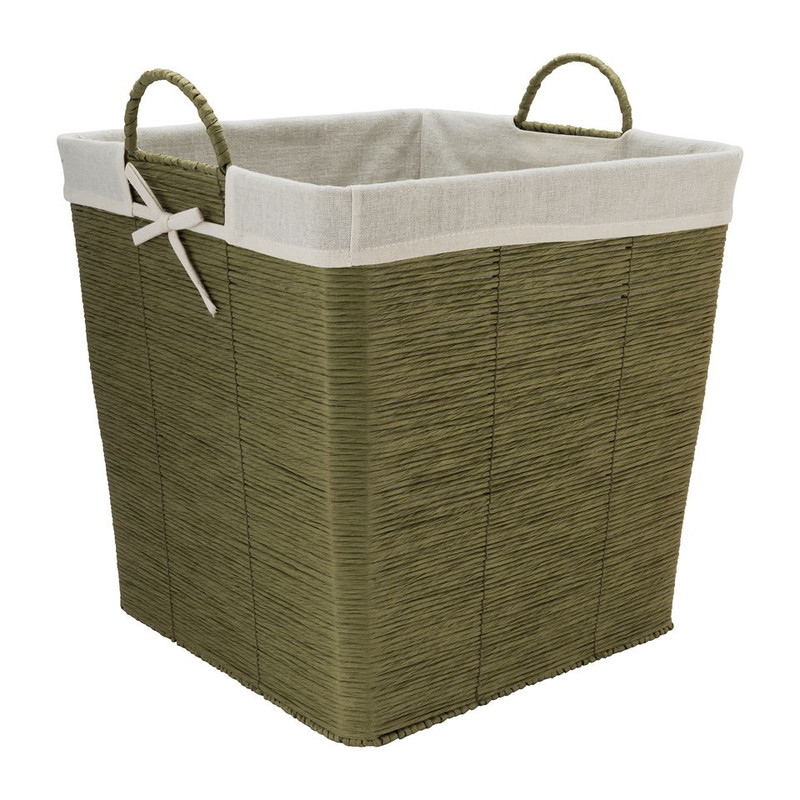 Wasmand Batavia met voering - groen - 40x40x40 cm
