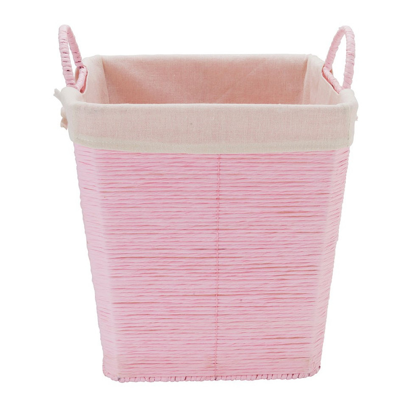 Wasmand Batavia met voering - roze - 30x30x32 cm