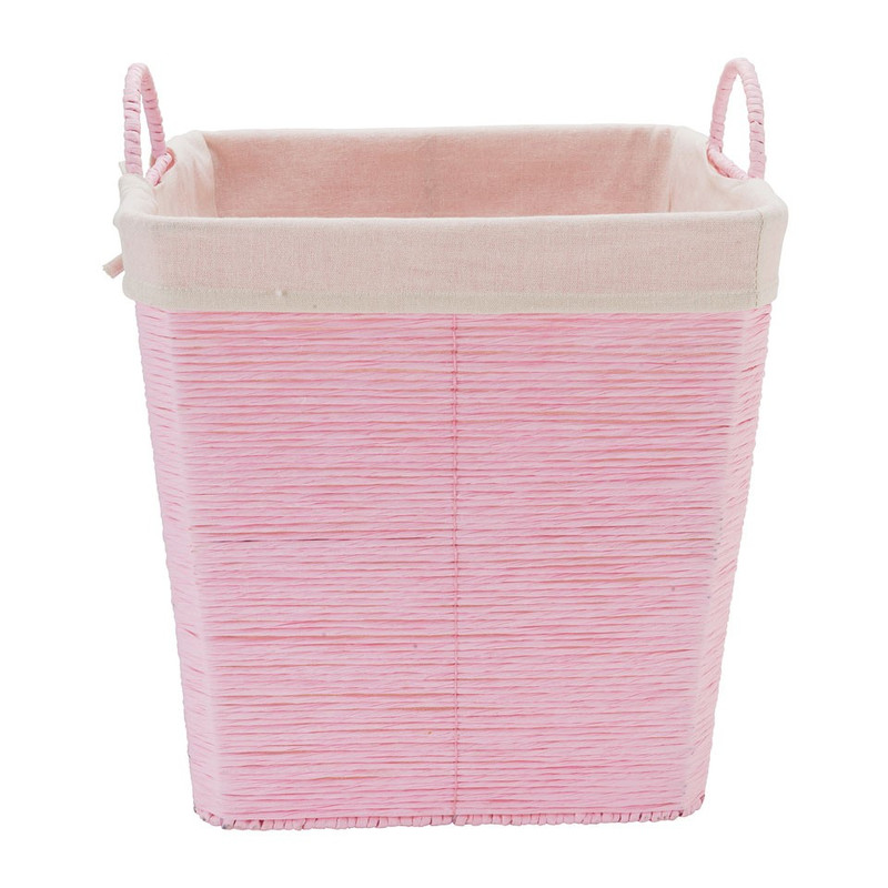 Wasmand Batavia met voering - roze - 35x35x36 cm