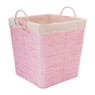 Wasmand Batavia met voering - roze - 35x35x36 cm