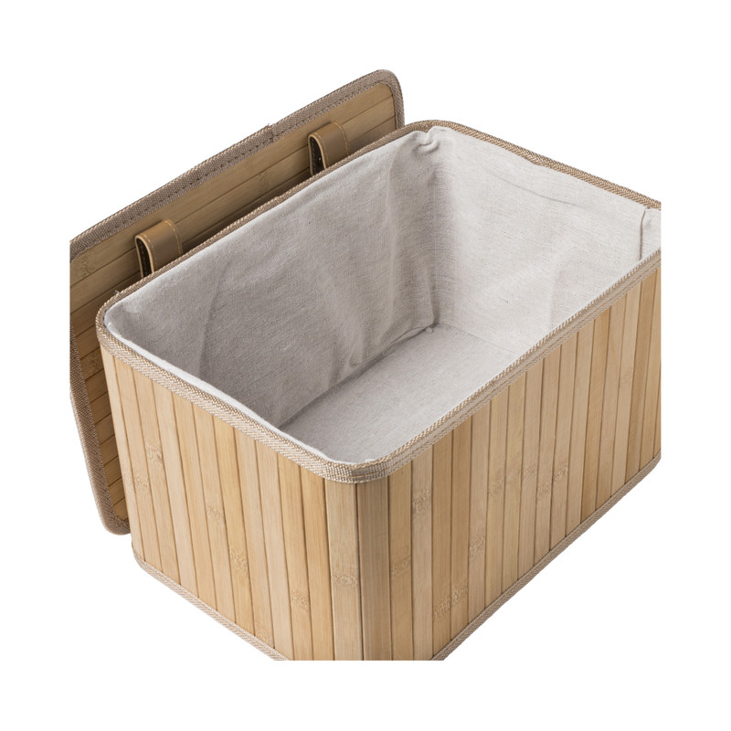 Opbergmand met deksel Oscar - 20x23x33 cm - naturel