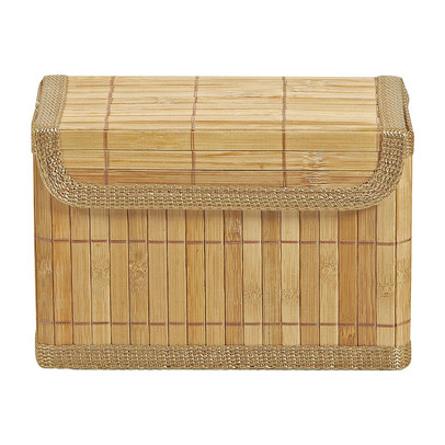 Opbergmand met deksel -  bamboe - 14x20x10 cm