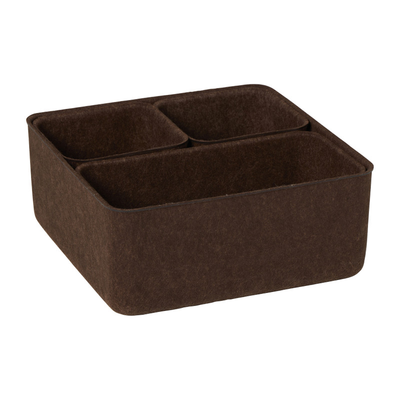 Mandenset vilt - bruin - set van 4