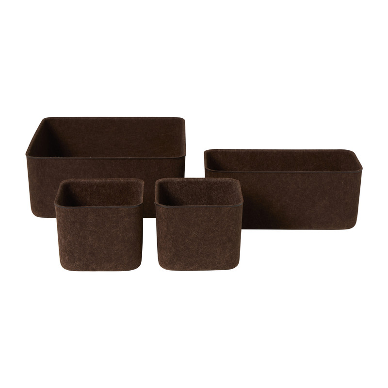 Mandenset vilt - bruin - set van 4