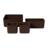 Mandenset vilt - bruin - set van 4