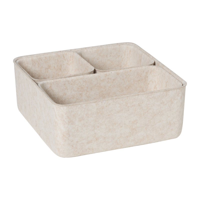 Mandenset vilt - beige - set van 4