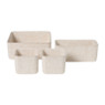 Mandenset vilt - beige - set van 4