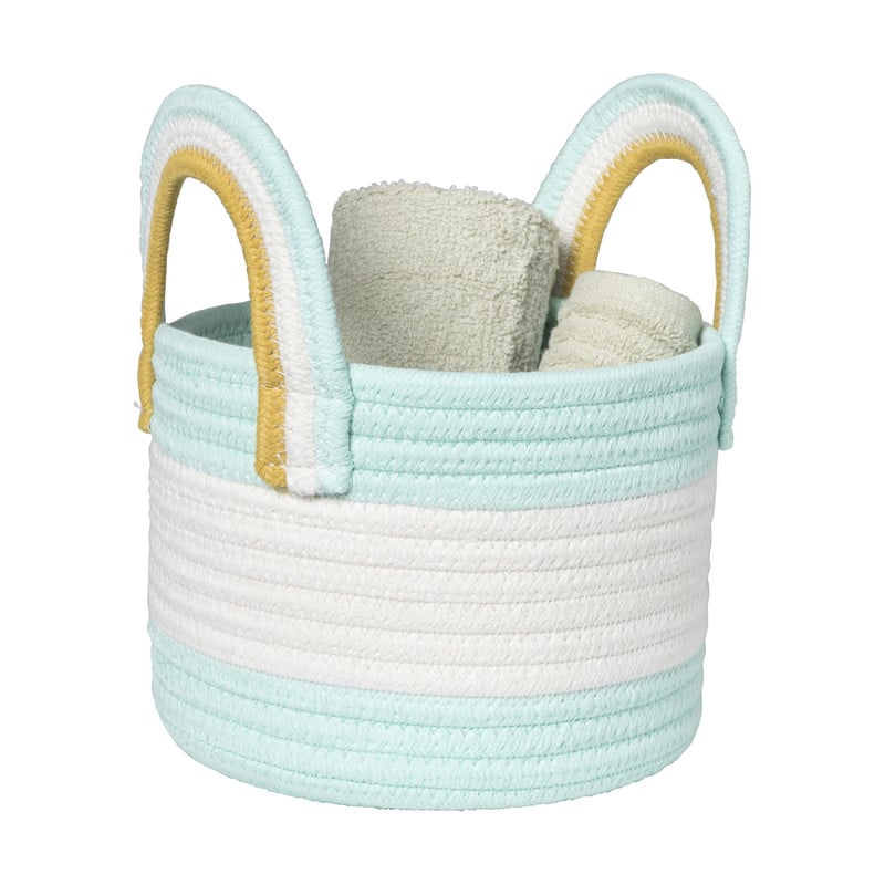 Mand colors met hengsels - blauw/wit - ø13x17 cm