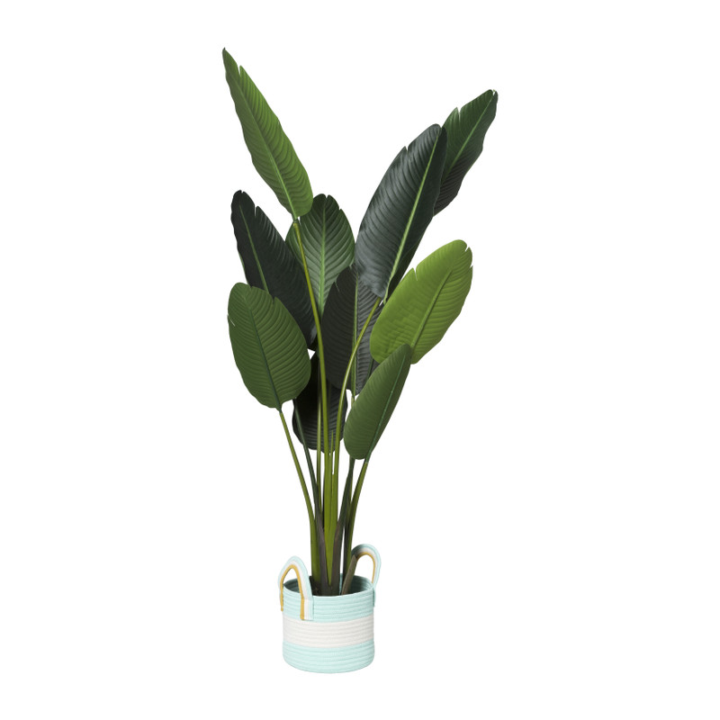 Mand colors met hengsels - blauw/wit - ø17x21 cm