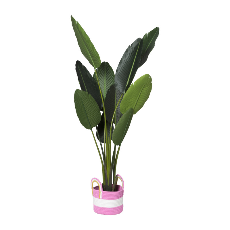 Mand colors met hengsels - roze/wit - ø17x21 cm