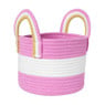 Mand colors met hengsels - roze/wit - ø17x21 cm