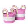 Mand colors met hengsels - roze/wit - ø17x21 cm