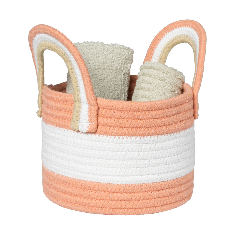 Mand colors met hengsels - oranje/wit - ø13x17 cm