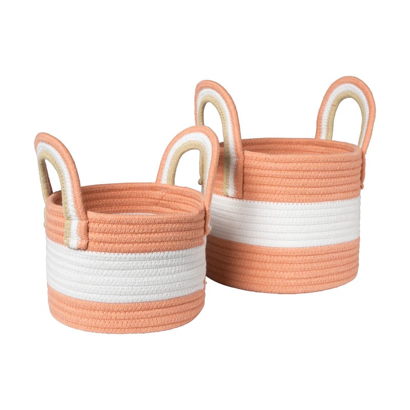 Mand colors met hengsels - oranje/wit - ø13x17 cm