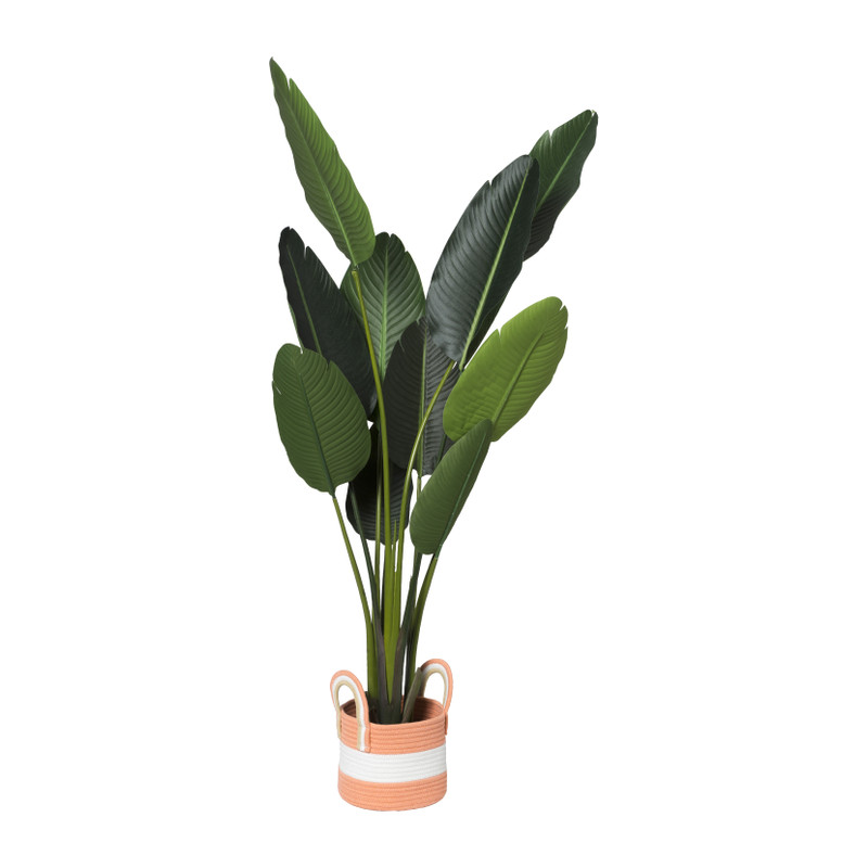 Mand colors met hengsels - oranje/wit - ø17x21 cm